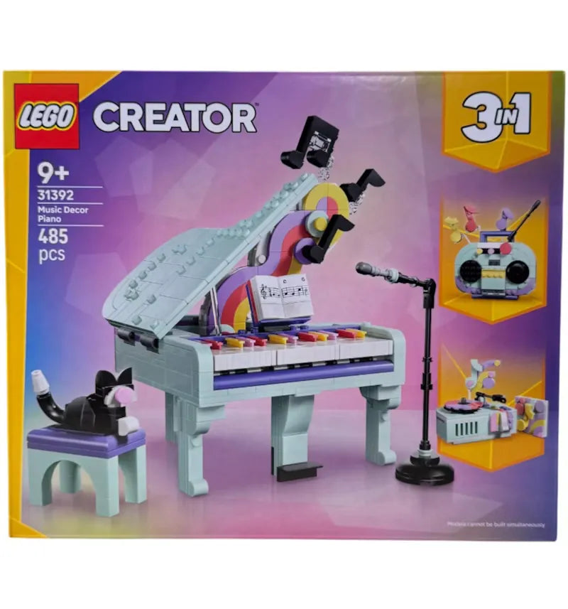 LEGO Creator 3-in-1: Music Decor Piano with Cat Set #31392 - vue 360
