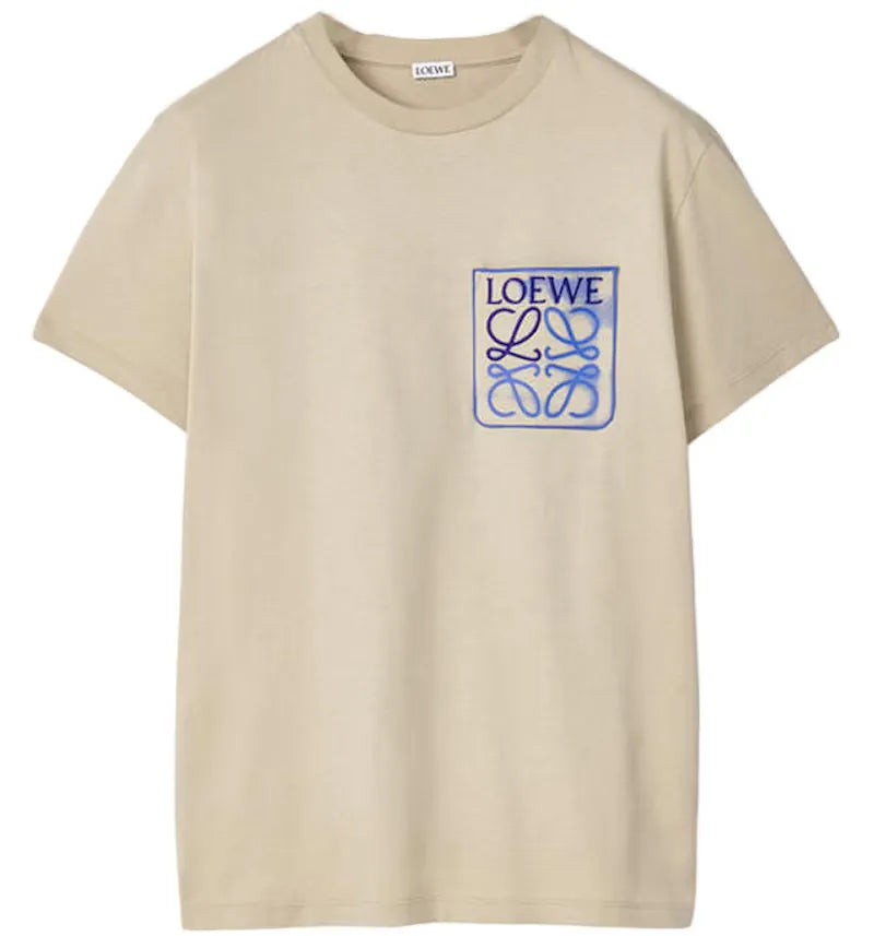 LOEWE Anagram Fake Pocket T-shirt Stone Grey/Navy - vue 360
