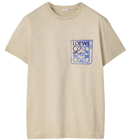 LOEWE Anagram Fake Pocket T-shirt Stone Grey/Navy - authentic LOEWE apparel