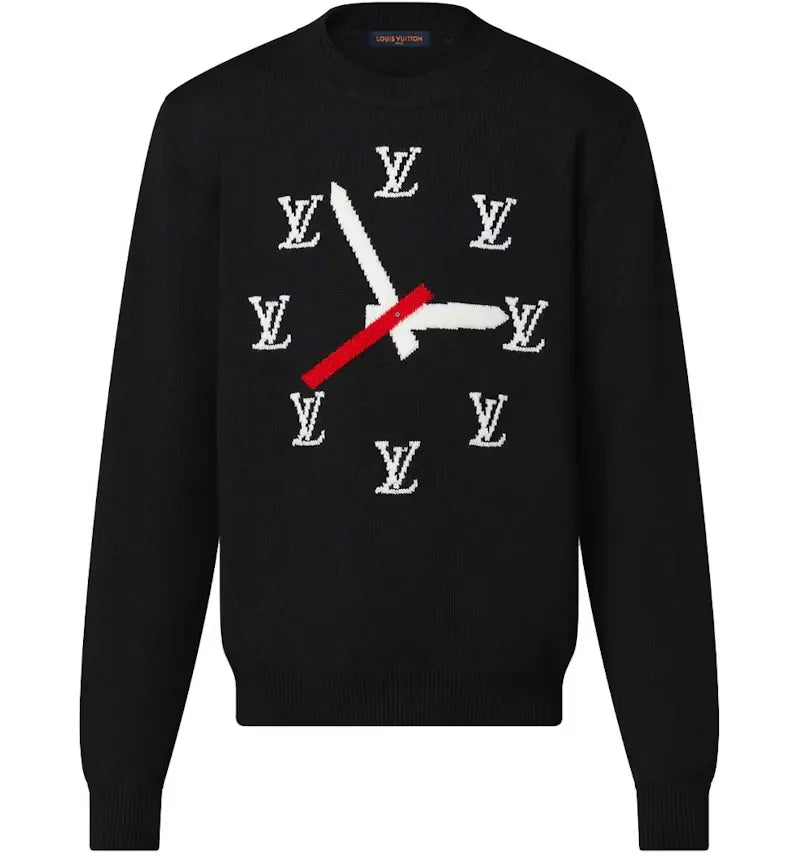 Louis Vuitton Clock Instarsia Pullover Black - vue 360