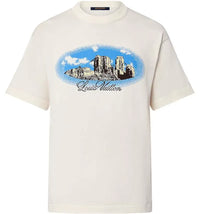 Louis Vuitton Graphic Short-Sleeved Cotton Crewneck Vanilla
