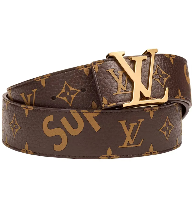 Louis Vuitton x Supreme Initiales Belt 40 MM Monogram Brown Gold - vue 360