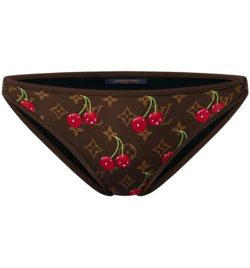 Louis Vuitton x Takashi Murakami Cherry Bikini Bottoms Brown - vue 360