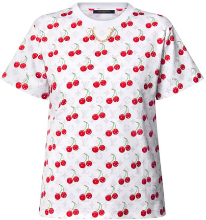 Louis Vuitton x Takashi Murakami Cherry T-shirt White - authentic Louis Vuitton apparel