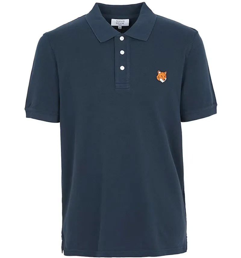 Maison Kitsune Fox Head Collar Short Sleeve T-shirt Navy - vue 360