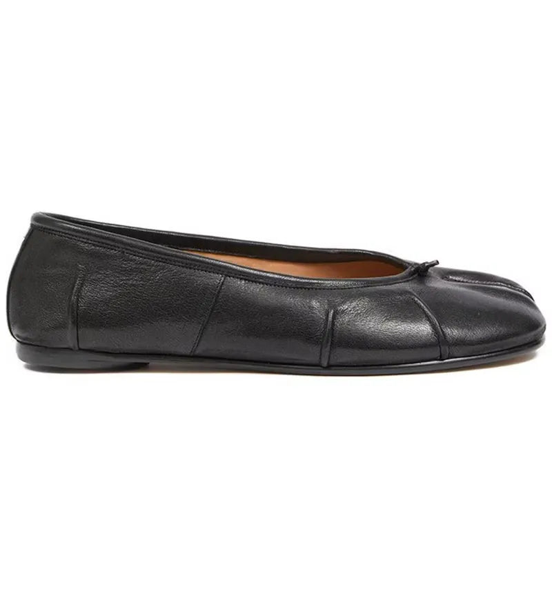 Maison Margiela Tabi Ballerina Flat Black Nappa Leather - vue 360