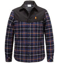 Marcelo Burlon Cross Check Padded Overshirt Blue
