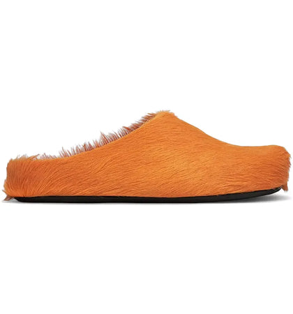 Marni Long Hair Calfskin Fussbett Sabot Mule Pumpkin - authentic Marni sneakers