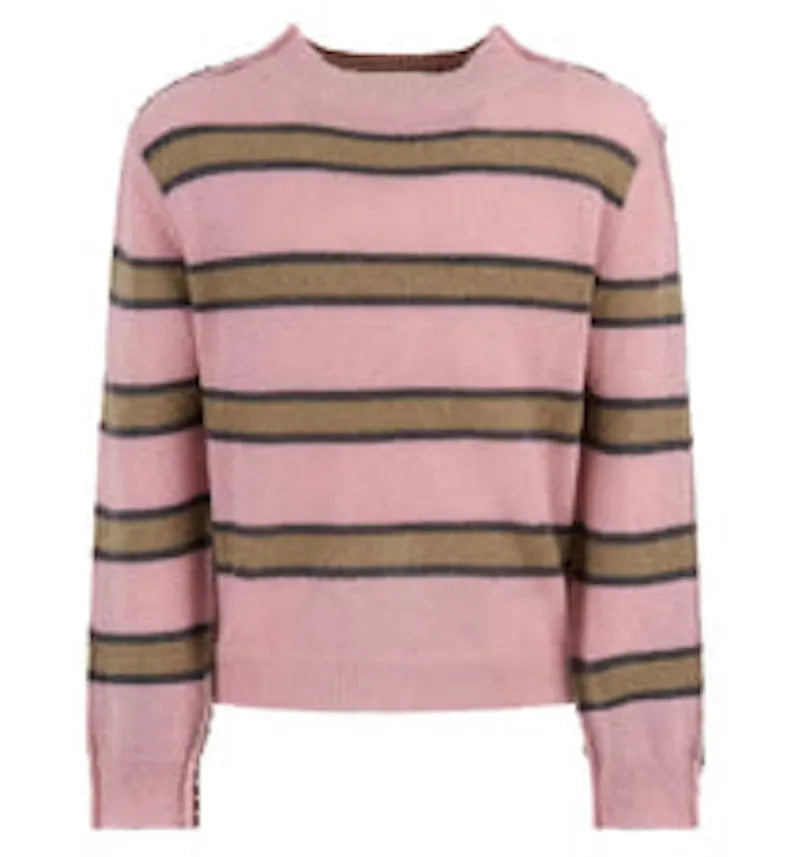 Marni Striped Roundneck Jumper Soft Pink - vue 360