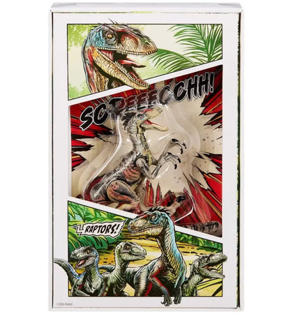 Mattel Jurassic World Hammond Collection 25th Anniversary Comic-Style Velociraptor - authentic Mattel product