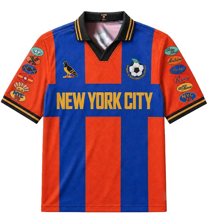 Mazzi Sports Mayor Zohran Mamdani New York City World Cup Kit Jersey (NYC Exclusive) Red/Blue - authentic Mazzi Sports app...