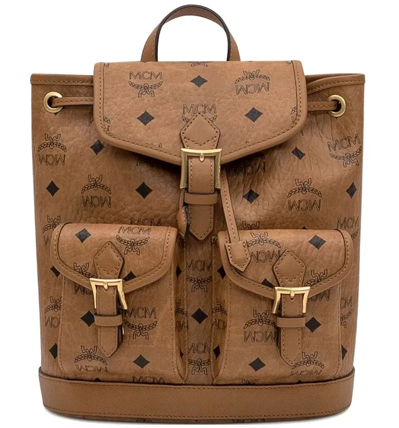 MCM Aren Vi Mini Backpack Cognac - vue 360