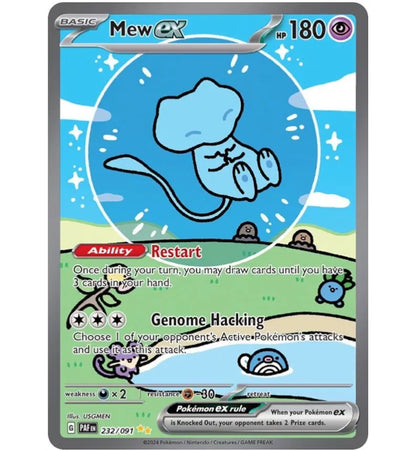 Mew ex 2023 Pokémon Scarlet & Violet Paldean Fates Special Illustration Rare 232/091 Ungraded - authentic Pokemon product