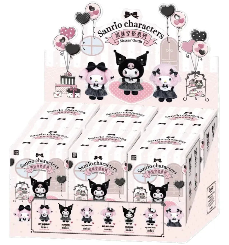 Miniso Top Toy Sanrio Characters Sisters' Outfit Series Plush Pendant Sealed Case (6 Blind Box) - vue 360