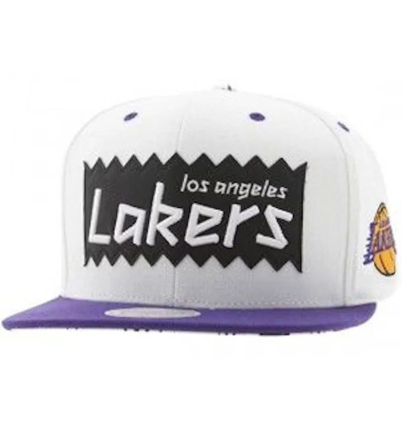 Mitchell & Ness Los Angeles Lakers STA3 Wool Snapback Cap White - vue 360