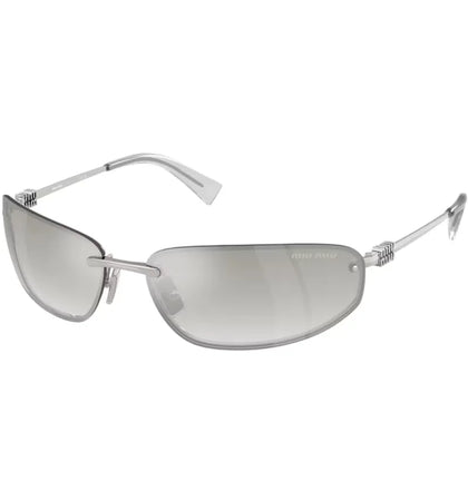 Miu Miu Women'S Logo Nocturne Sunglasses Clear Silver Gradient (0MU A50S 1BC8H1) - authentic Miu Miu product
