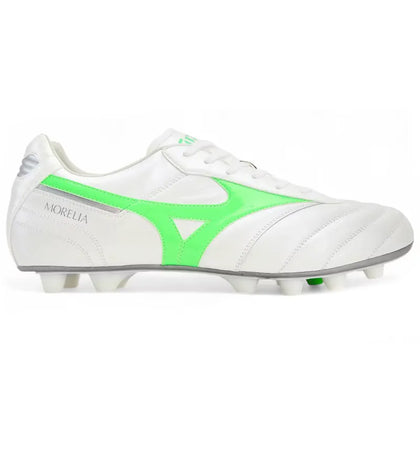 Mizuno Morelia II Elite MD White Neon Green Galaxy Silver - authentic Mizuno sneakers