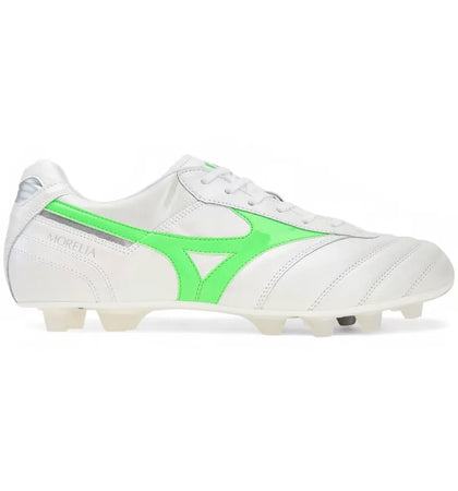 Mizuno Morelia II Japan MD White Neon Green Galaxy Silver - authentic Mizuno sneakers