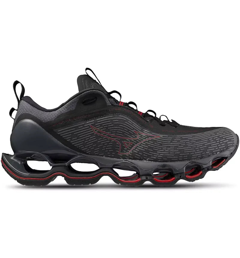 Mizuno Wave Prophecy 13 Dark Grey Red - vue 360
