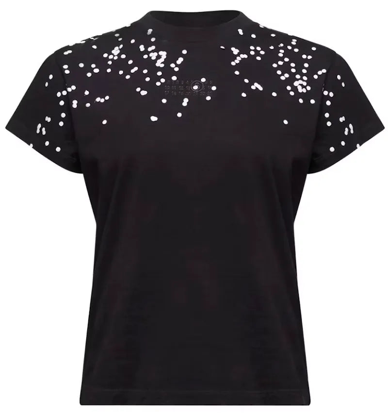 MM6 Crew Neck T-shirt Black - vue 360