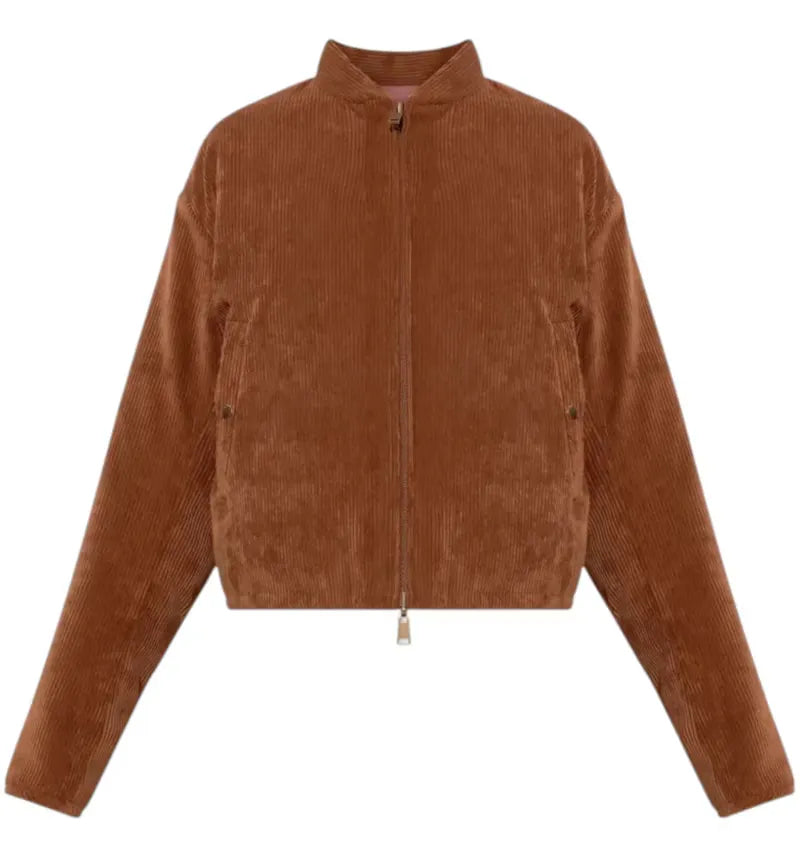 Moncler Women's Blageon Bomber Jacket Brown - vue 360