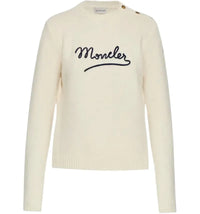 Moncler Women's Crewneck Long Sleeve Top Silk White
