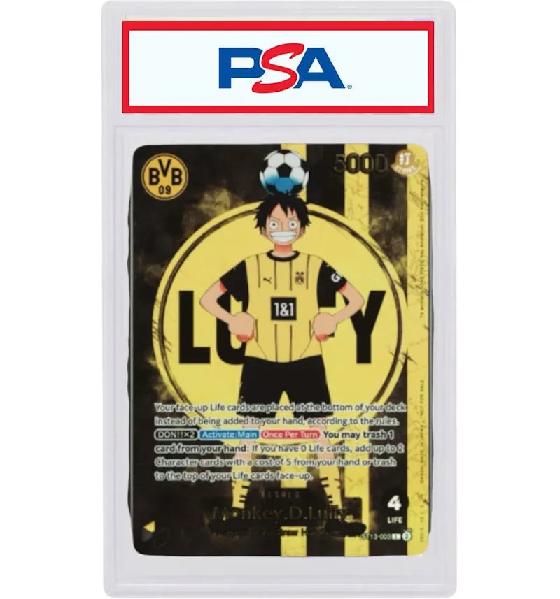 Monkey.D.Luffy 2025 One Piece One Piece Card Game BVB x One Piece Matchday 2025 Promo Card (English) ST13-003 (PSA or BGS Graded) - vue 360