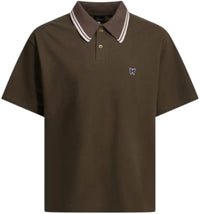 Needles Polo Buttons and Logo Shirt Brown
