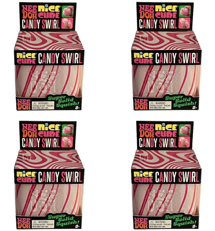 NeeDoh Candy Swirl Nice Cube Squishy Fidget Toy 4x Lot - authentic NeeDoh product