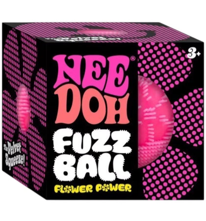 NeeDoh Flower Power Fuzz Ball Squishy Fidget Toy Pink - authentic NeeDoh product