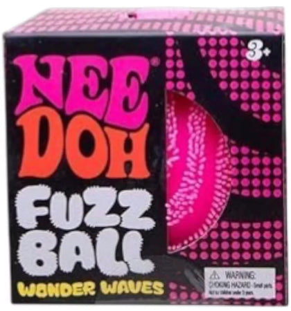 NeeDoh Fuzz Ball Wonder Waves Squishy Fidget Toy Pink - authentic NeeDoh product