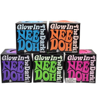 NeeDoh Glow in the Dark Squishy Fidget Toy Set of 5 Pink/ Green/ Orange/ Blue/ Purple