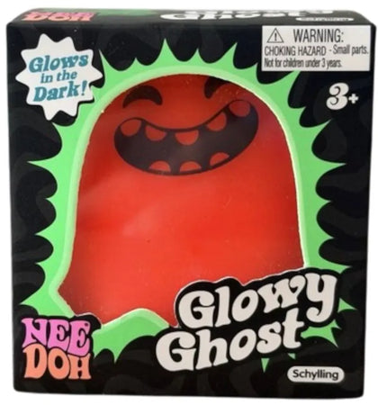 NeeDoh Glowy Ghost Squishy Fidget Toy (Random Facial Expression) Orange - authentic NeeDoh product