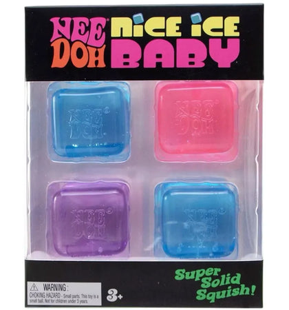 NeeDoh Nice Ice Baby Squishy Fidget Toy Set of 4 Blue/Purple/Pink - authentic NeeDoh product