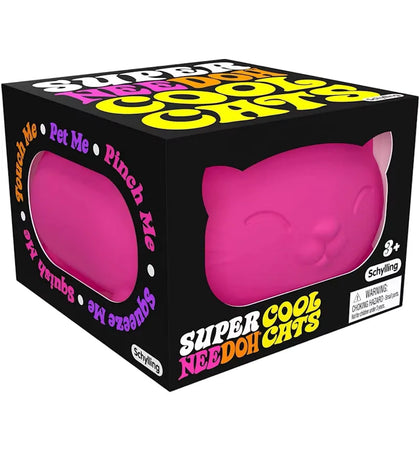 NeeDoh Super Cool Cat Squishy Fidget Toy Pink - authentic NeeDoh product