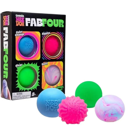 NeeDoh Teenie Fab Four Squishy Fidget Toy Set of 4 Mullticolor - authentic NeeDoh product