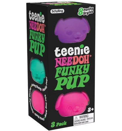 NeeDoh Teenie Funky Pups Squishy Fidget Toy Set of 3 Multicolor - authentic NeeDoh product