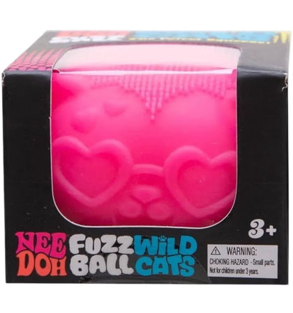 NeeDoh Fuzz Ball Wild Cats Squishy Fidget Toy Pink - authentic NeeDoh product