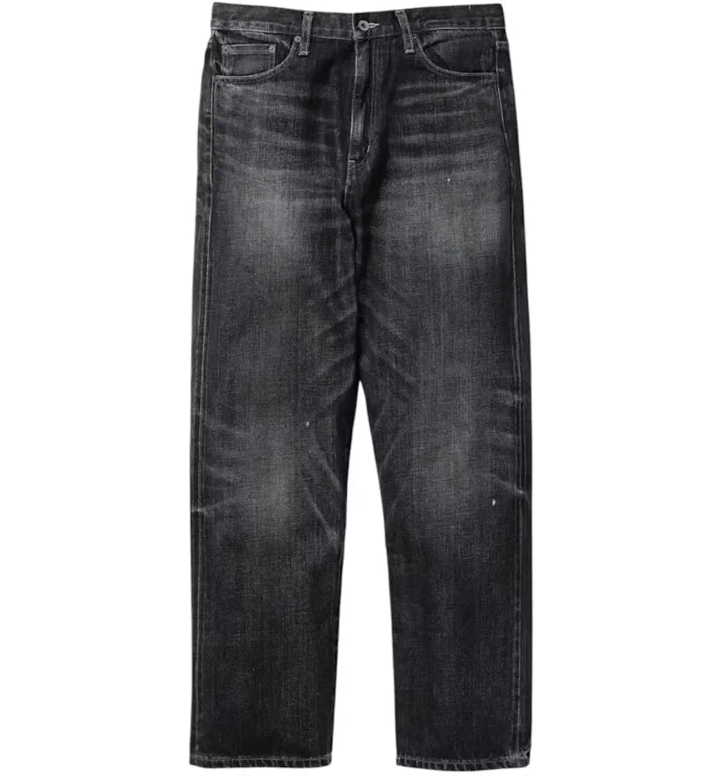 Neighborhood Washed Denim DP Basic Pant Black - vue 360