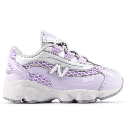 New Balance 1000 Bungee Lace Bright Lavender Light Silver Metallic (TD) - authentic New Balance sneakers