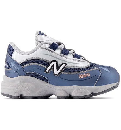New Balance 1000 Bungee Lace Vintage Indigo Light Silver Metallic (TD) - authentic New Balance sneakers