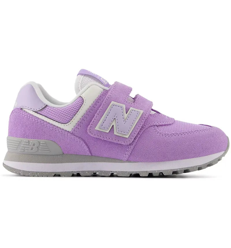 New Balance 574 Hook and Loop Lilac Glo Bright Lavender (PS) - vue 360