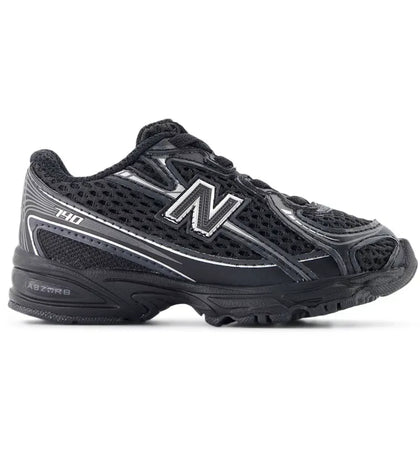 New Balance 740 Bungee Lace Black Silver Metallic (TD) - authentic New Balance sneakers