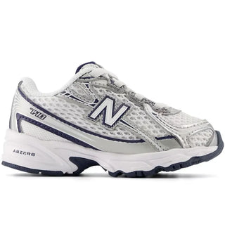 New Balance 740 Bungee Lace White Navy Silver (TD) - authentic New Balance sneakers