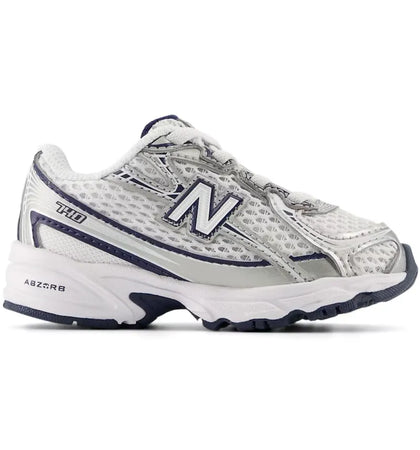 New Balance 740 Bungee Lace White Navy Silver (TD) - authentic New Balance sneakers