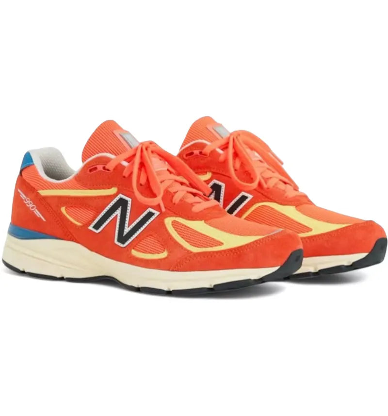 New Balance 990v4 MiUSA Urgent Red Maize - vue 360