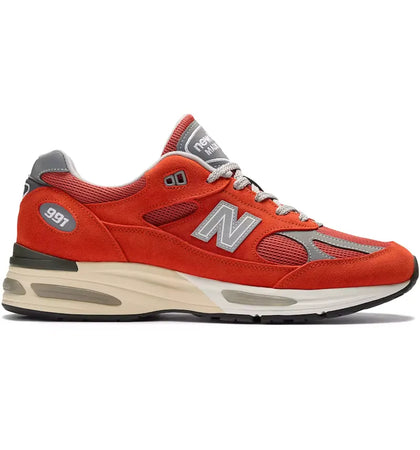 New Balance 991v2 MiUK Grenadine Fire Whirl - authentic New Balance sneakers