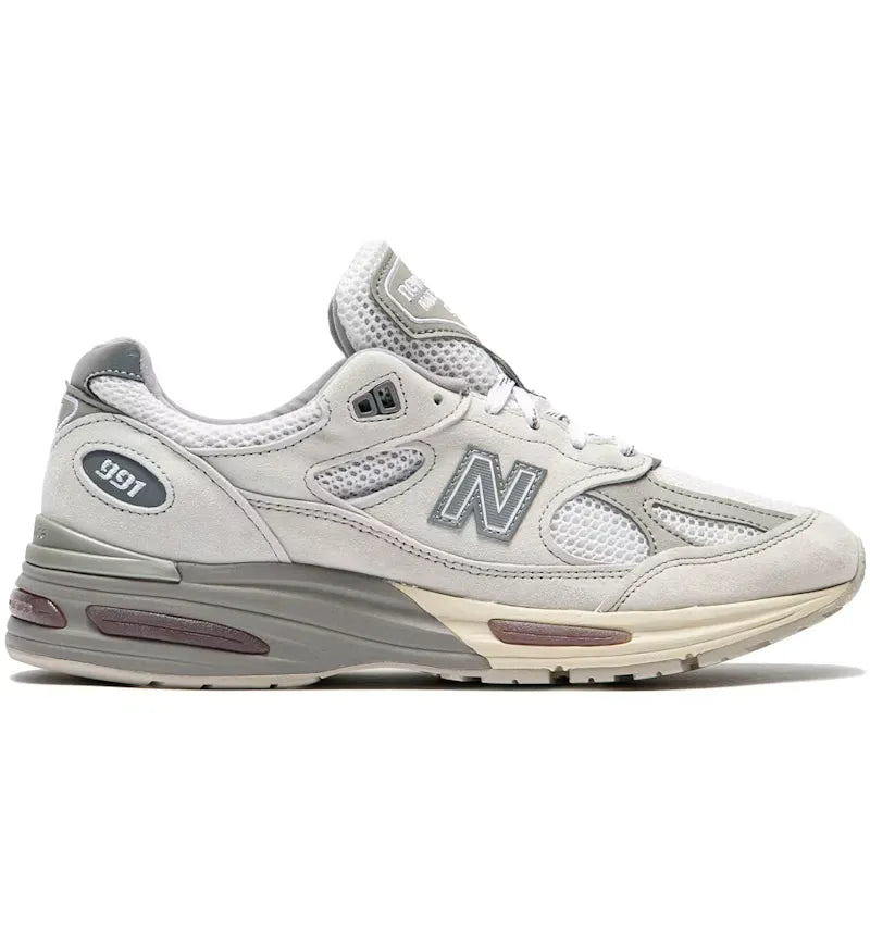 New Balance 991v2 MiUK Wind Chime Brilliant White - vue 360
