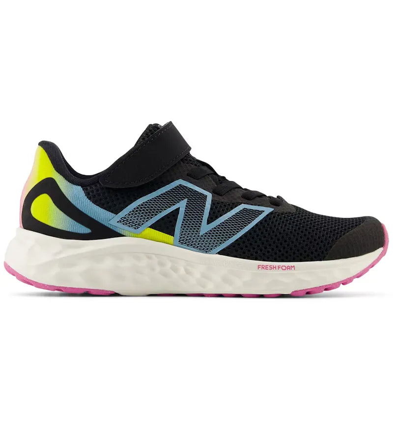 New Balance Fresh Foam Arishi v4 Bungee Lace Black Real Pink Chrome Blue (PS) - vue 360