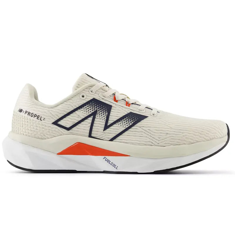 New Balance FuelCell Propel v5 Linen Nb Navy Neo Flame - vue 360